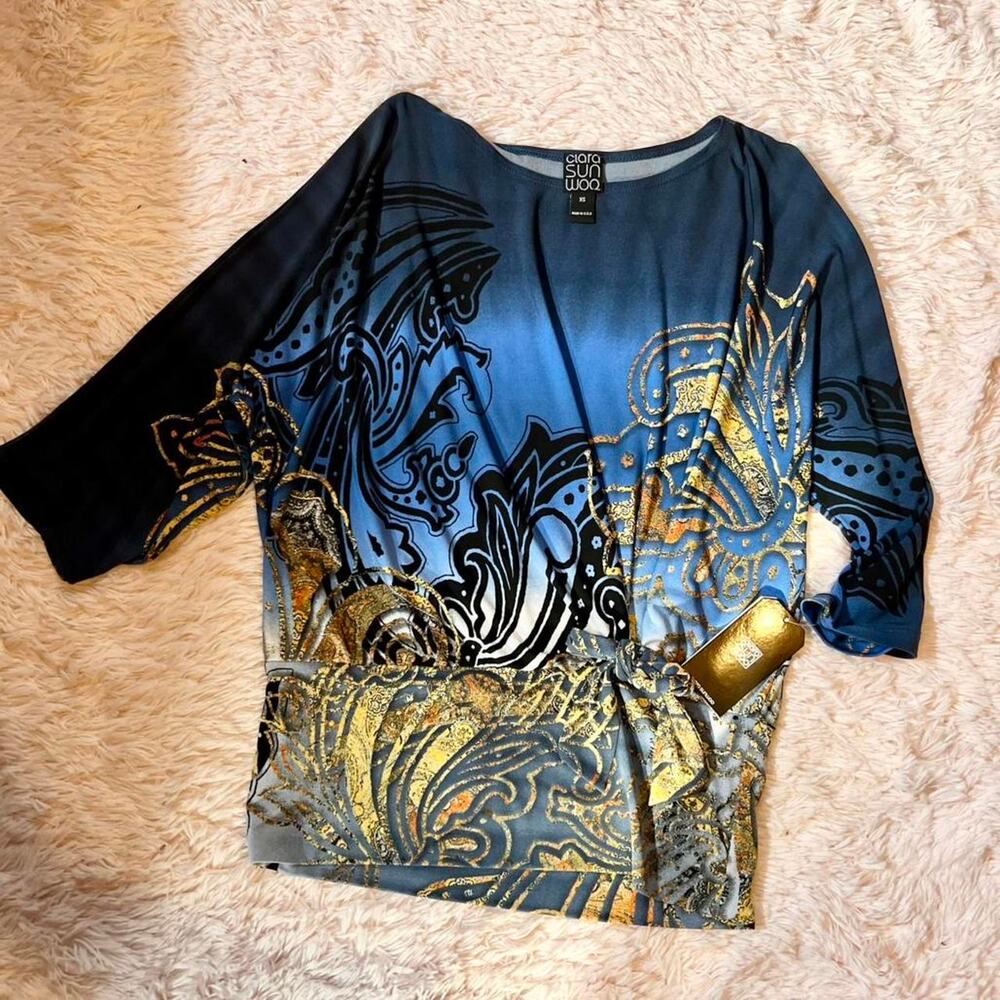 Clara Sun Woo Wrap Grandmacore Bold Maximalist Glam Mature Slinky Jersey Blouse